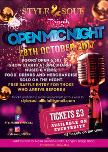 Open Mic 28th October Flyer