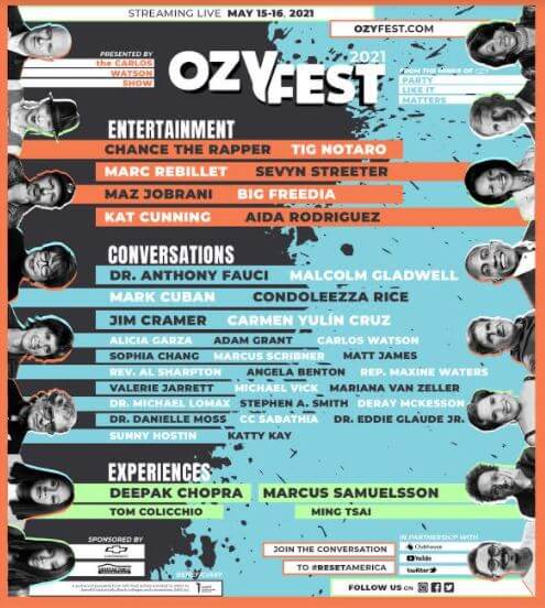 CHANCE THE RAPPER HEADLINES VIRTUAL OZY FEST FOR MAY 15-16 IN PARTNERSHIP WITH HBCUs, CLUBHOUSE