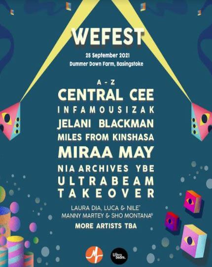 WEFEST 2021 CONFIRM CENTRAL CEE, MIRAA MAY, JELANI BLACKMAN & MORE TO PERFORM